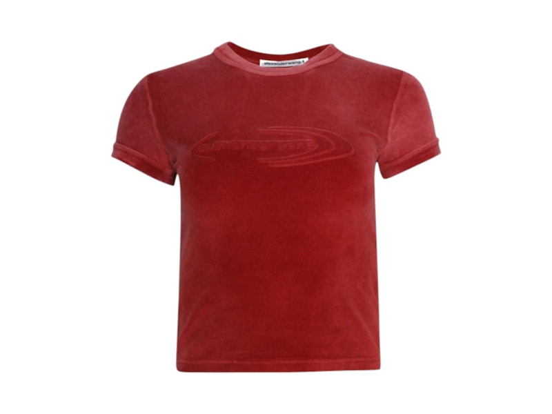 T by Alexander Wang Baby Tee Washed Alert Rood
