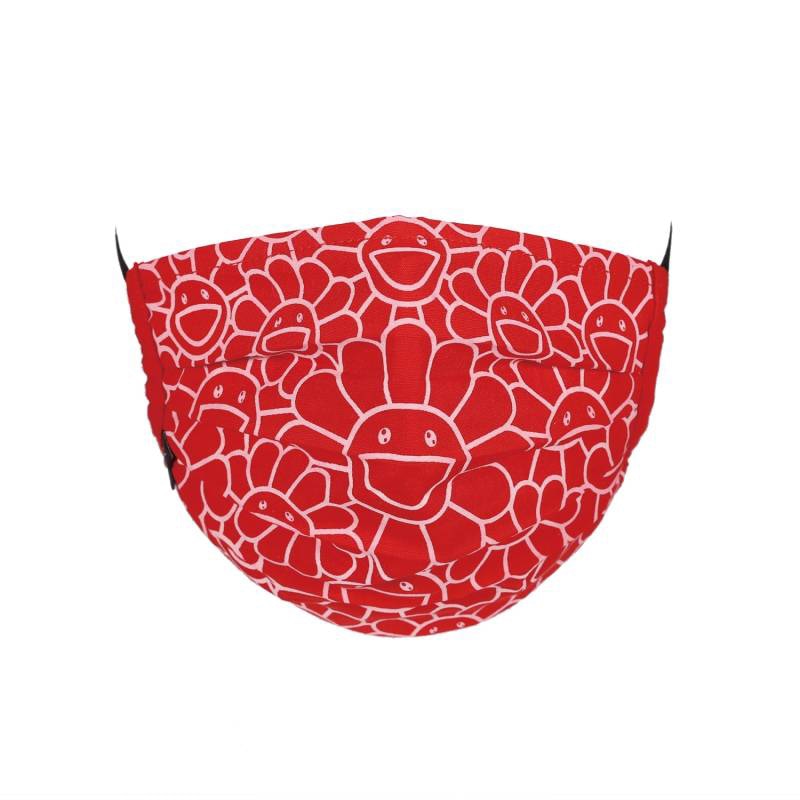 Takashi Murakami Flower Pattern Face Mask Rood