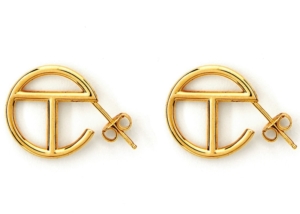 Telfar Logo Hoop Earring Small Goud