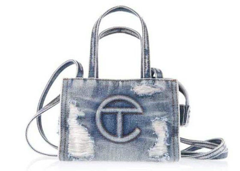 Telfar Small Shopping Bag Distressed Blauw