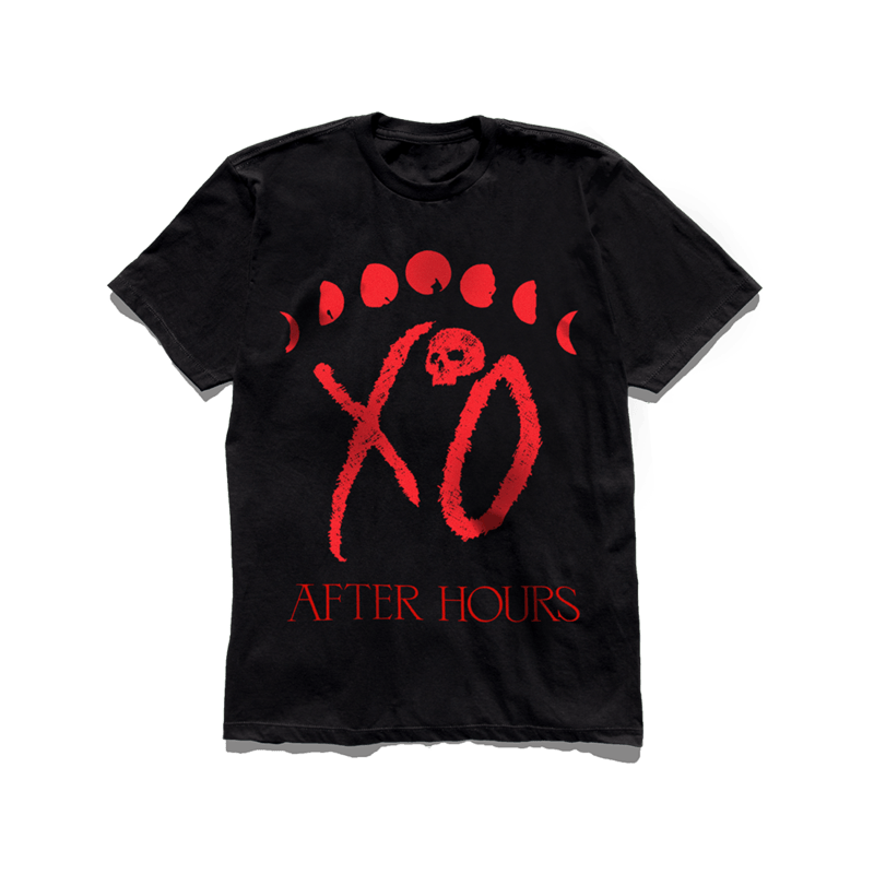 The Weeknd XO Logo Moon Phase Tee Zwart