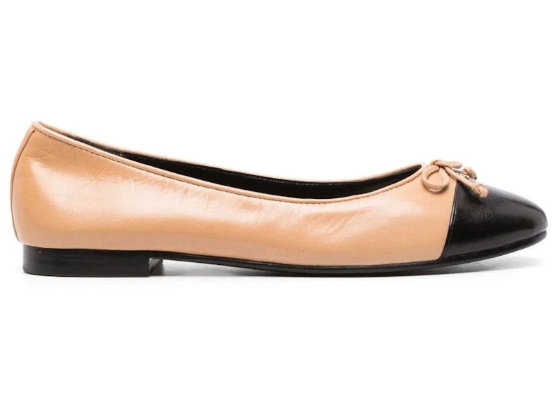 Tory Burch Cap Toe Ballet Flat Shortbread Perfect Zwart