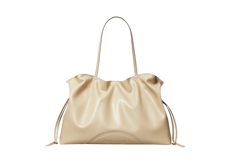 Tory Burch Drawstring Tote Bag Stone Light Bone