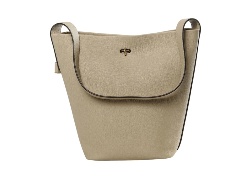 Tory Burch Lock Slim Bucket Bag Stone Light Bone