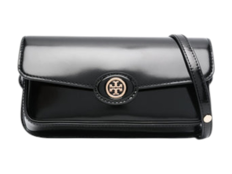 Tory Burch Robinson Spazzolato Rectangular Shoulder Bag Zwart