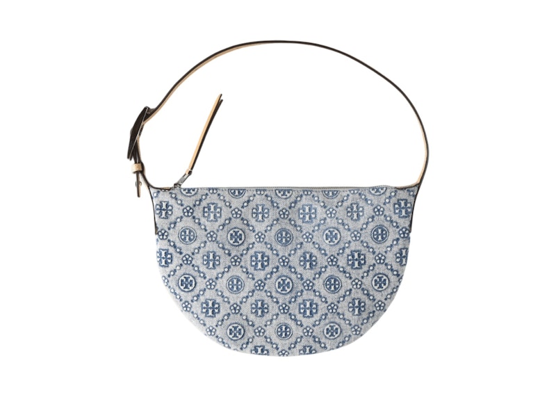 Tory Burch T Monogram Small Balloon Bag Powder Blauw