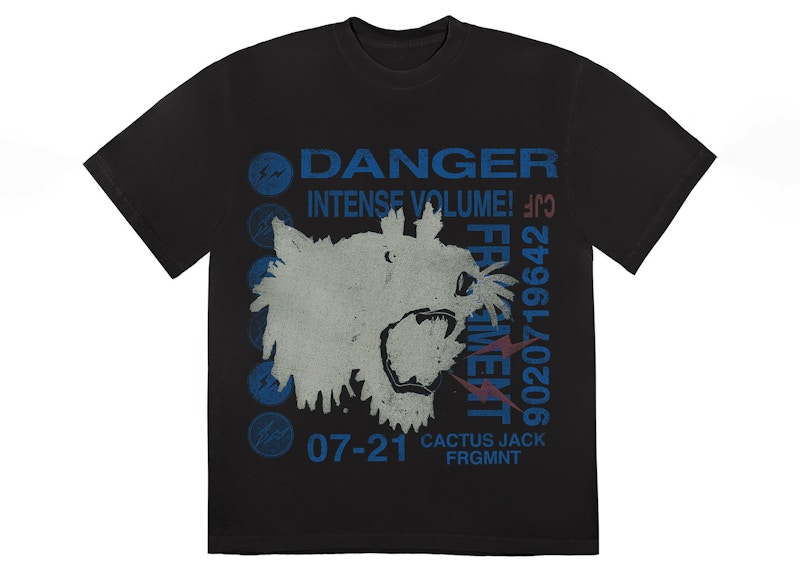 Travis Scott Cactus Jack For Fragment Danger Tee Washed Zwart