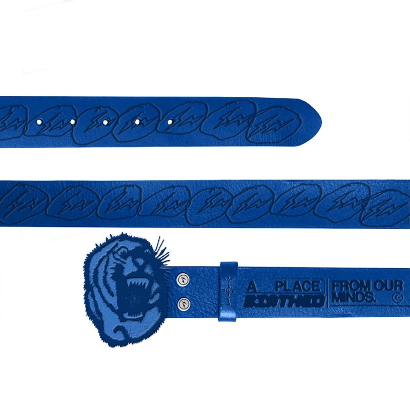 Travis Scott Cactus Jack For Fragment Logo Belt Blauw