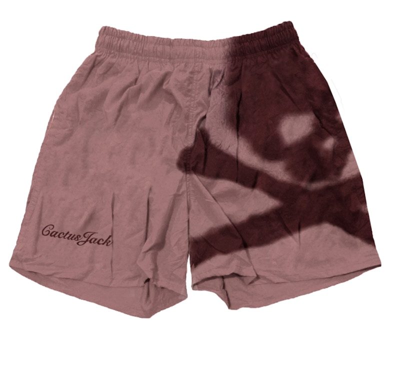 Travis Scott Cactus Jack For Mastermind Skull Shorts Washed Rood