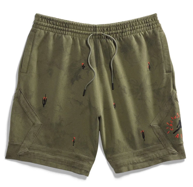 Travis Scott Jordan Washed Suede Shorts Olijf