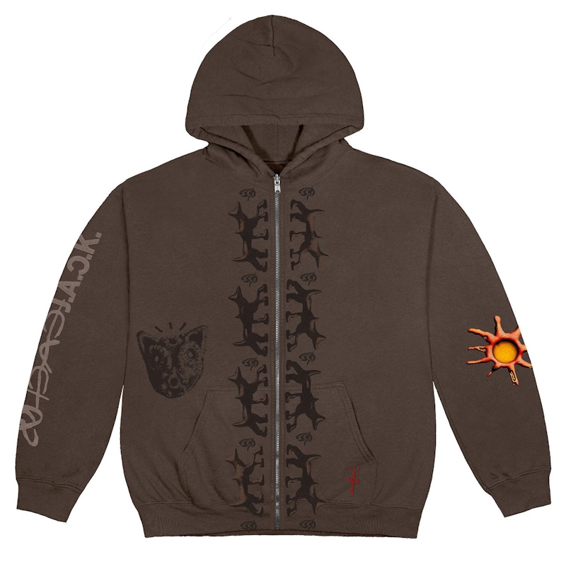 Travis Scott Reverse Dog Zip Up Hoodie Bruin