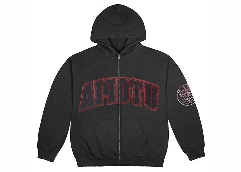 Travis Scott Reverse Utopia Hoodie Zwart