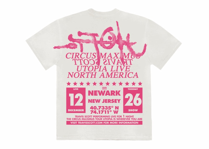 Travis Scott Utopia Is In Newark Tee Wit