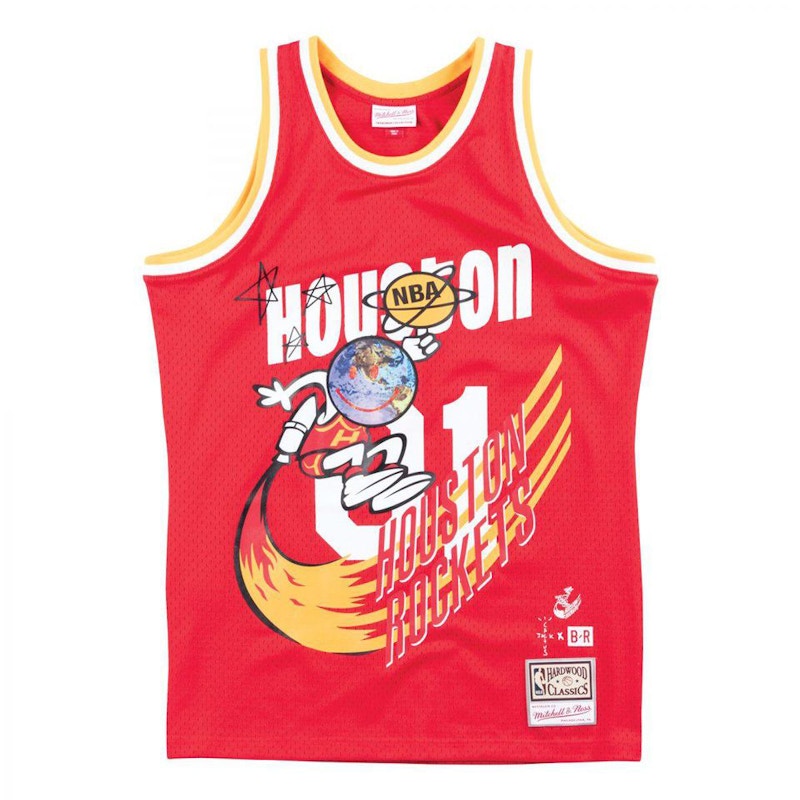 Travis Scott x BR x Mitchell & Ness Rockets Jersey Rood