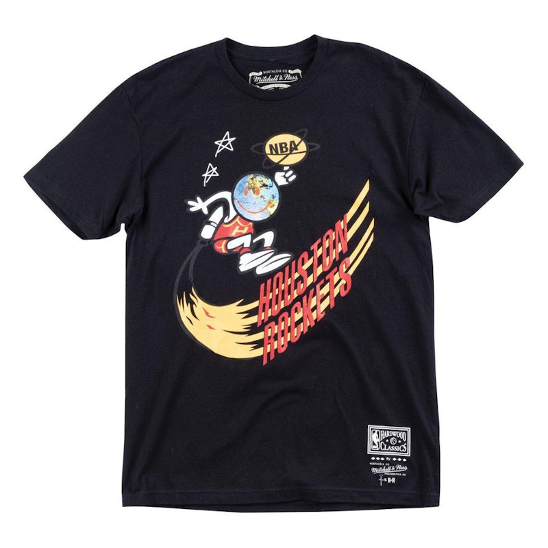Travis Scott x BR x Mitchell & Ness Rockets Tee Zwart