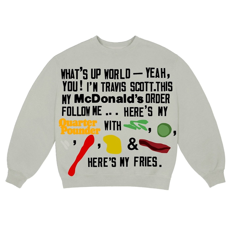 Travis Scott x CPFM 4 CJ Script Crewneck Sweatshirt Grijs