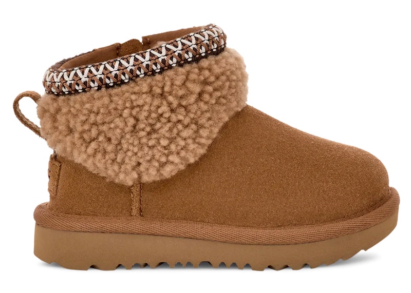 UGG Classic Ultra Mini Maxi Curly Boot Chestnut