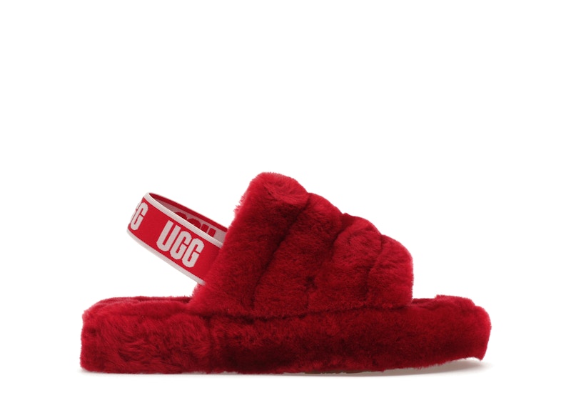 UGG Fluff Yeah Slide Ribbon Rood
