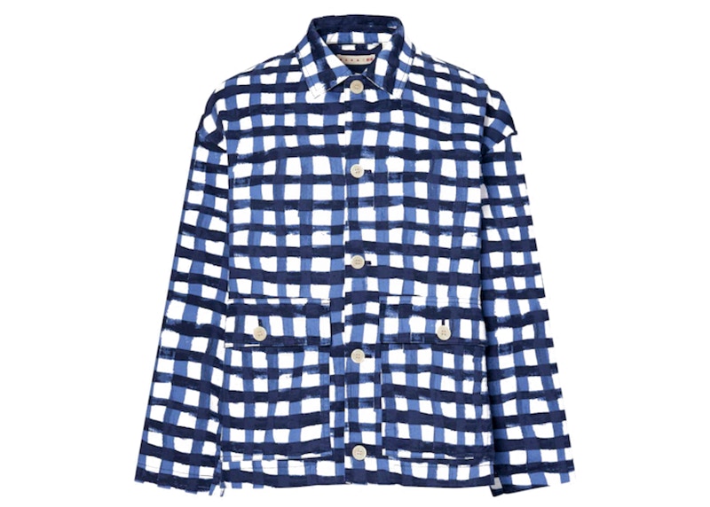 Uniqlo x MARNI Oversized Check Utility Jacket Blauw