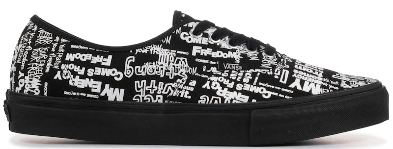 Vans Authentic Comme des Garcons Message Zwart