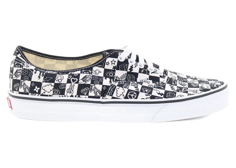 Vans Authentic Doodle Checkerboard Zwart