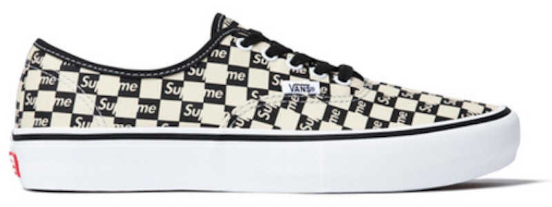 Vans Authentic Supreme Checker Logo Zwart
