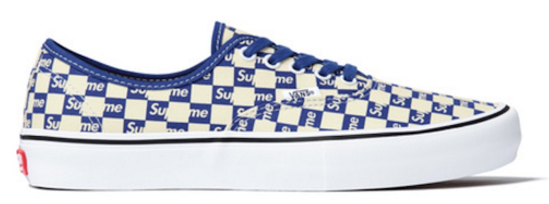 Vans Authentic Supreme Checker Logo Blauw