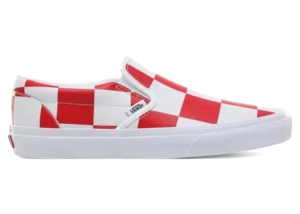 Vans Classic Slip-On Leather Check Racing Rood
