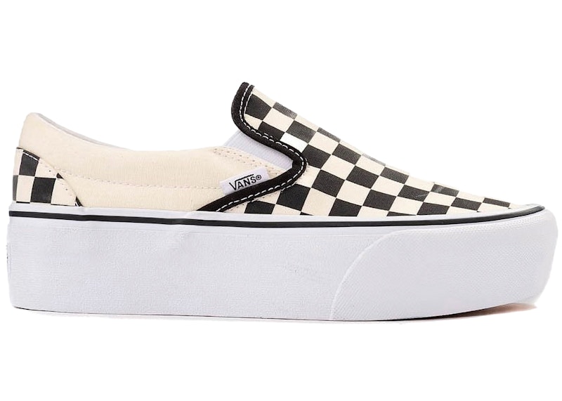 Vans Classic Slip-On Stackform Checkerboard Zwart