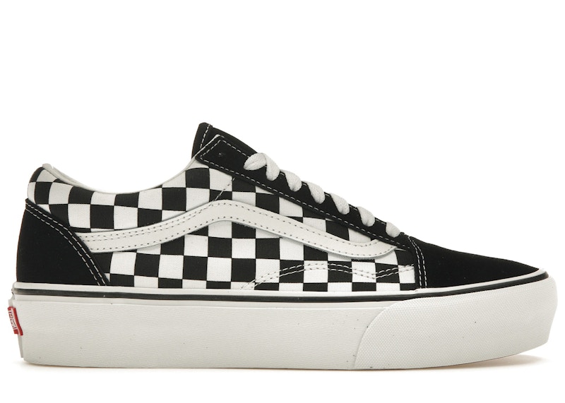 Vans Old Skool Platform Checkerboard Zwart