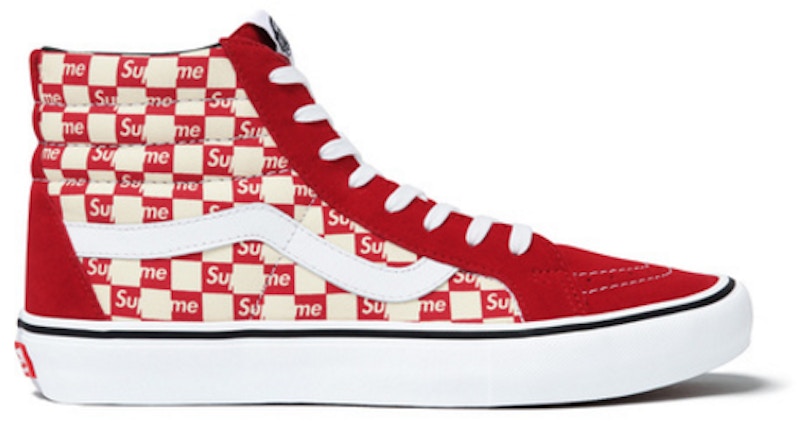 Vans Sk8-Hi Supreme Checker Logo Rood