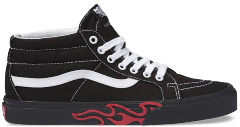 Vans Sk8-Mid Flame Cut Out Zwart