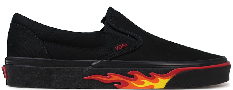 Vans Slip-On Flame Wall Zwart