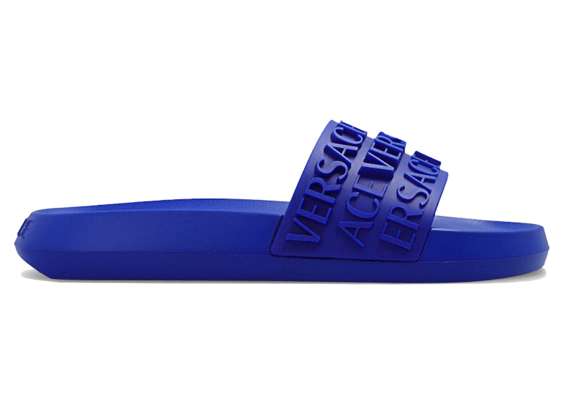 Versace Allover Logo Slides Blauw