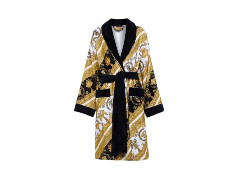 Versace Baroque Print Bath Robe Goud