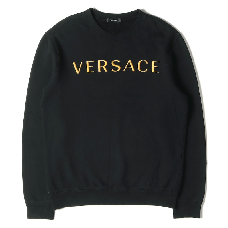 Versace Embroidered Logo Sweatshirt Zwart