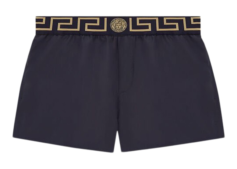 Versace Greca Border Swim Shorts Blauw