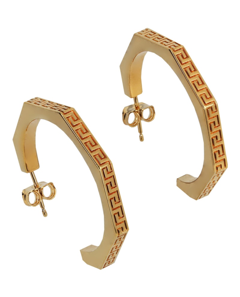 Versace Greca Hoop Earrings Goud