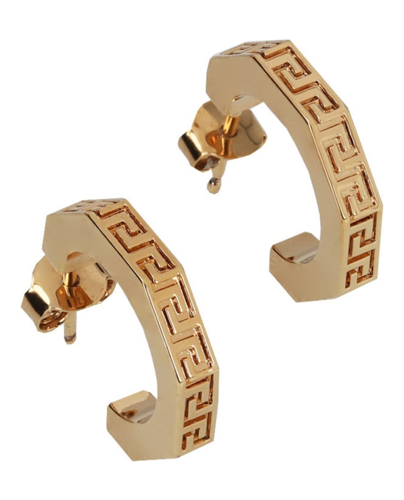 Versace Greca Mini Hoop Earrings Goud