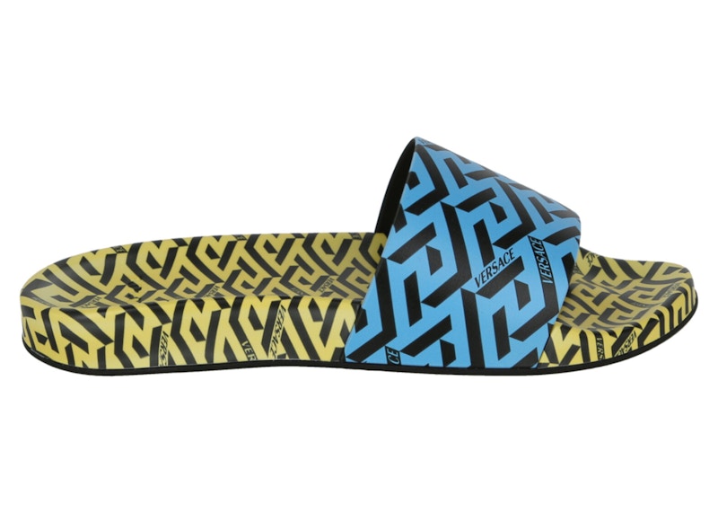 Versace Greca Print Slides Blauw
