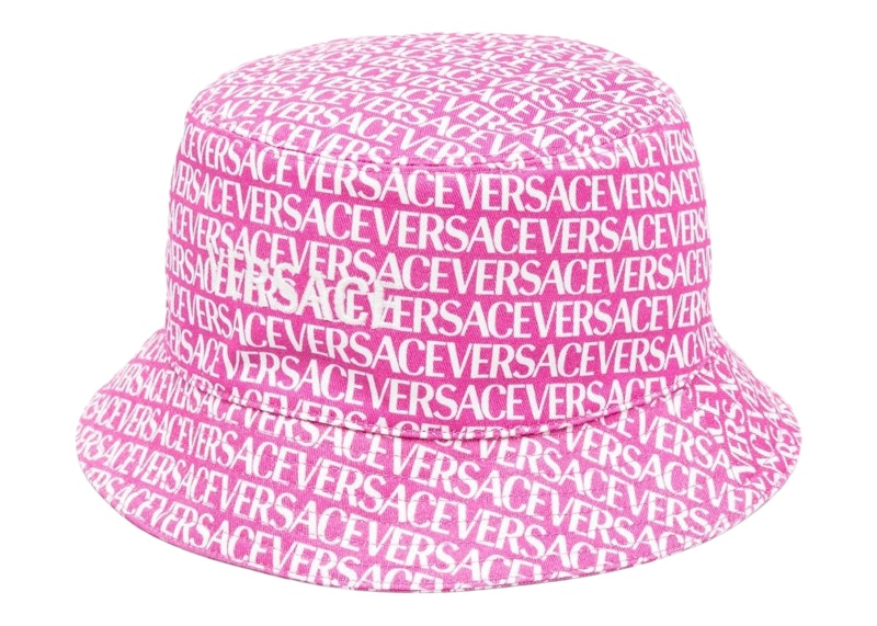 Versace Logo Print Bucket Hat Roze