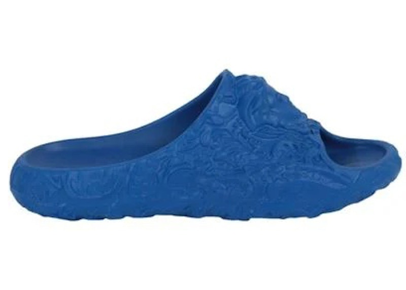Versace Molded Barocco Pool Slide Royal Blauw