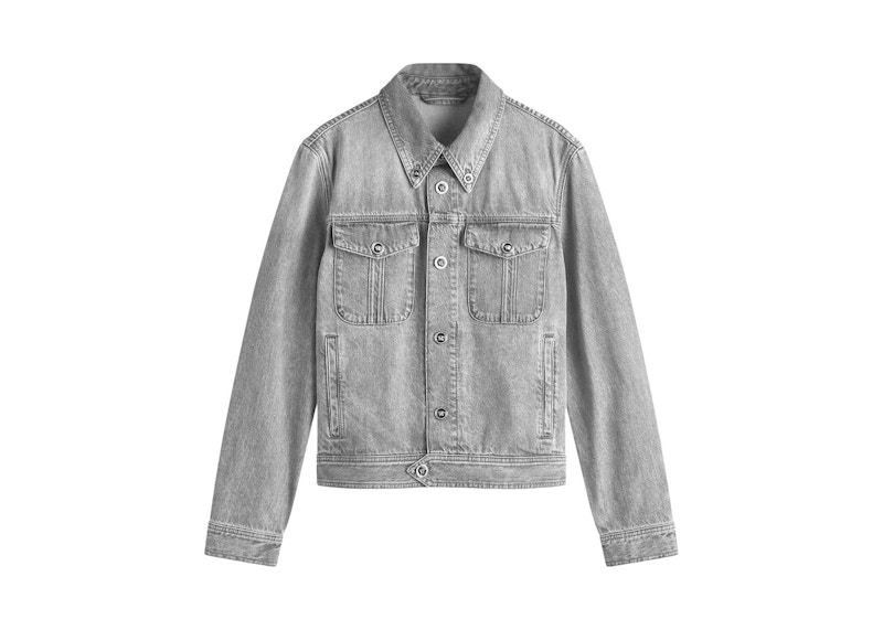 Versace Stone Wash Jacket Mid Grijs