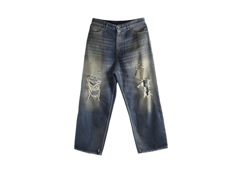 Vetements Trashed Jeans Washed-Out Blauw