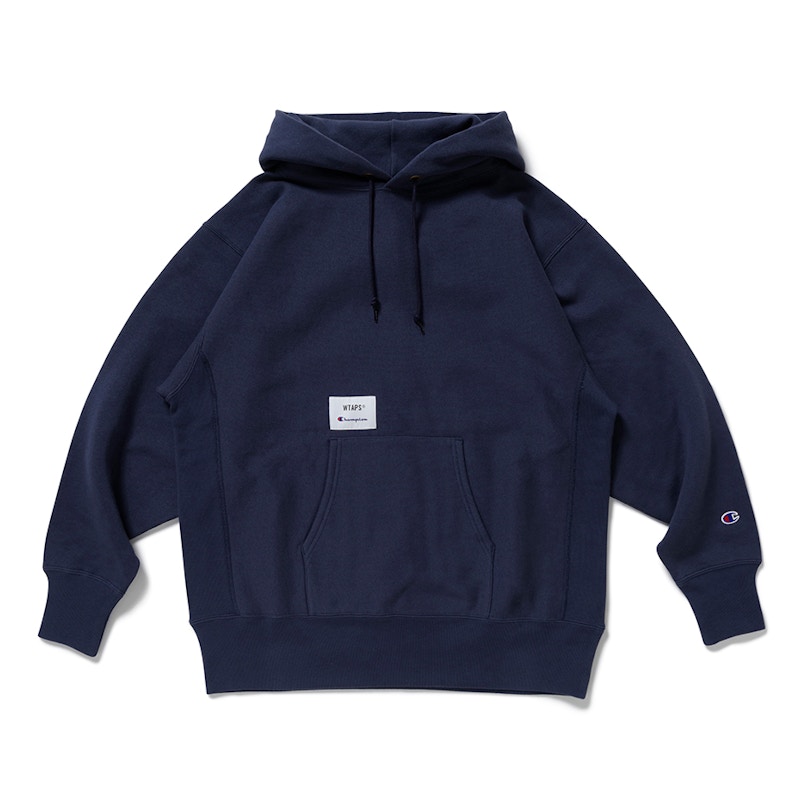 WTAPS x Champion Reverse weave Hooded Sweatshirt Blauw