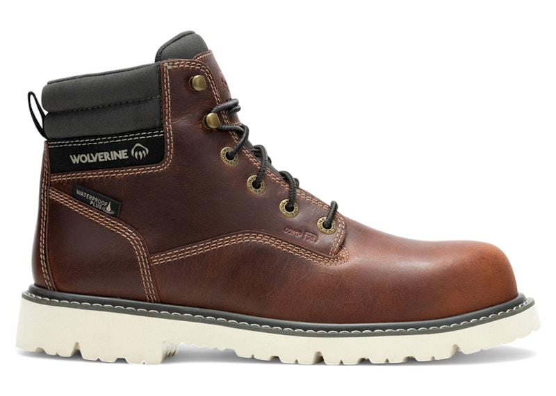 Wolverine Revival Waterproof Composite Toe Boots Rust Bruin
