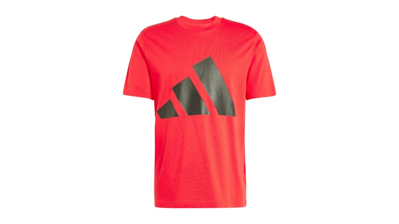 adidas Essentials Big Logo Tee Pure Ruby Zwart