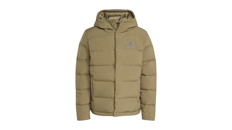 adidas Helionic Climawarm Hooded Down Jacket Strata Olijf