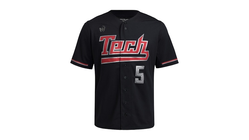 adidas Strategy Full-Button Jersey Texas Tech Zwart
