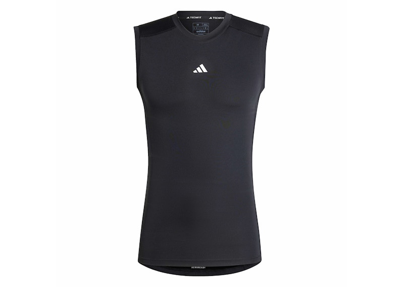 adidas Techfit Compression Training Sleeveless Tee Zwart
